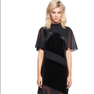 Isla “Midnight Mirage” Sheer Velvet Panel Dress, multiple sizes